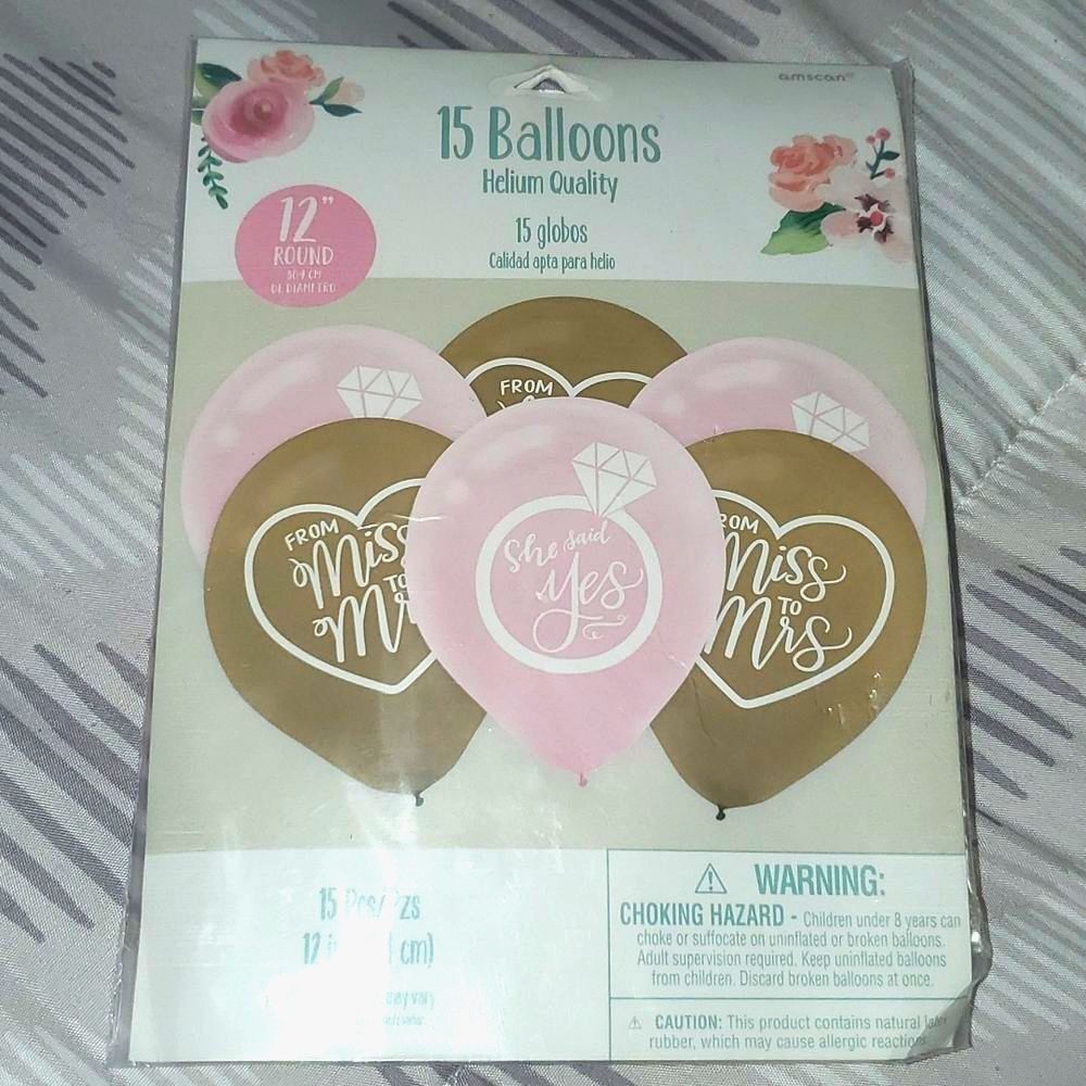 New 15 Engagement Ballons 12" Round Helium Quality